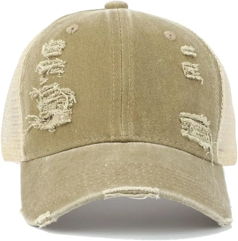 Trucker Hat Distressed Baseball Cap Golf Cap Adjustable Sportswear Hat for Men Women Unisex