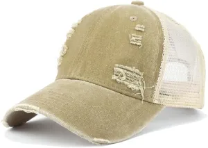 Trucker Hat Distressed Baseball Cap Golf Cap Adjustable Sportswear Hat for Men Women Unisex