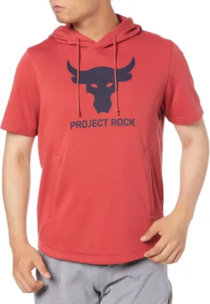 Under Armour Men's Project Rock Terry Short Sleeve Hoodie (US, Alpha, Medium, Regular, Regular, Red)