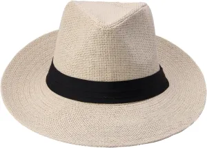 Unisex Fashion Solid Color British Sun Hat Wide Brim Straw Hat Adult Jazz Straw Hat Jazz Hat Raiders Throwback
