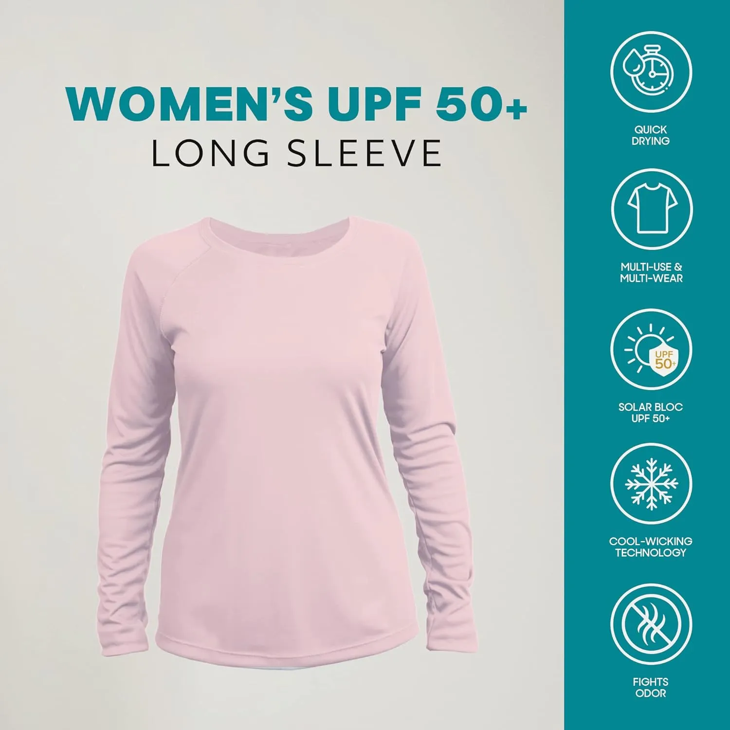 Vapor Apparel Women’s UPF 50  UV Sun Protection Long Sleeve Performance Regular Fit T-Shirt for Sports and Outdoor
