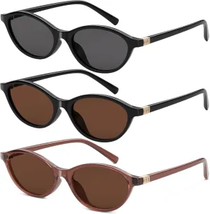 Vintage Cat Eye Sunglasses for Women Luxury Retro Oval Frame 90s Inspired Narrow Lightweight Designer Sunnies
