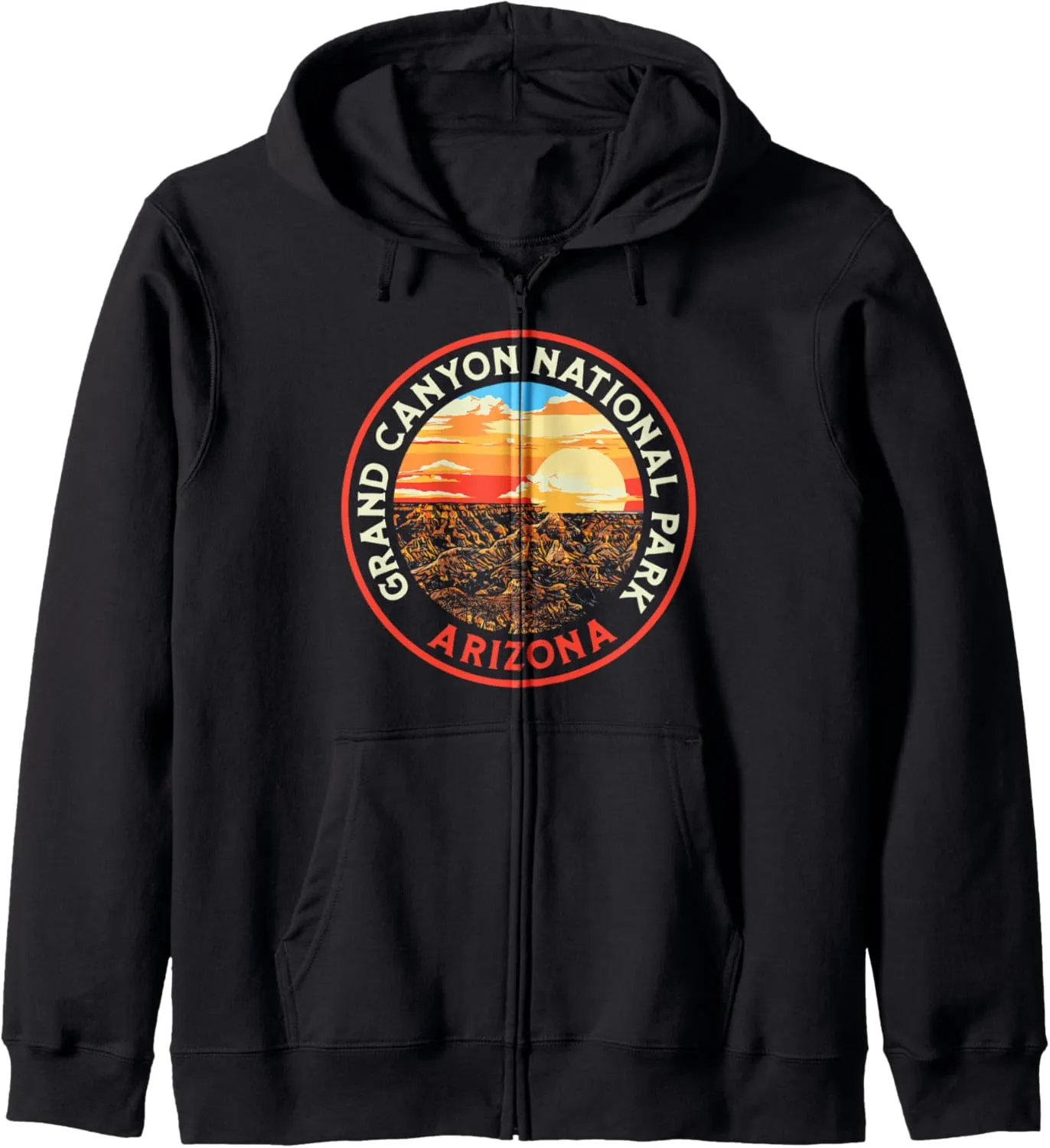 Vintage Grand Canyon National Park Retro 80s Graphic Zip Hoodie