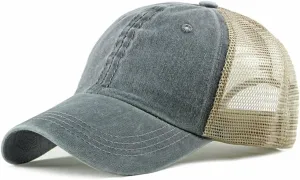 Vintage Washed Trucker Hat Distressed Adjustable Mesh Baseball Cap for Men Women Sun Hats Beach Outdoor Sports