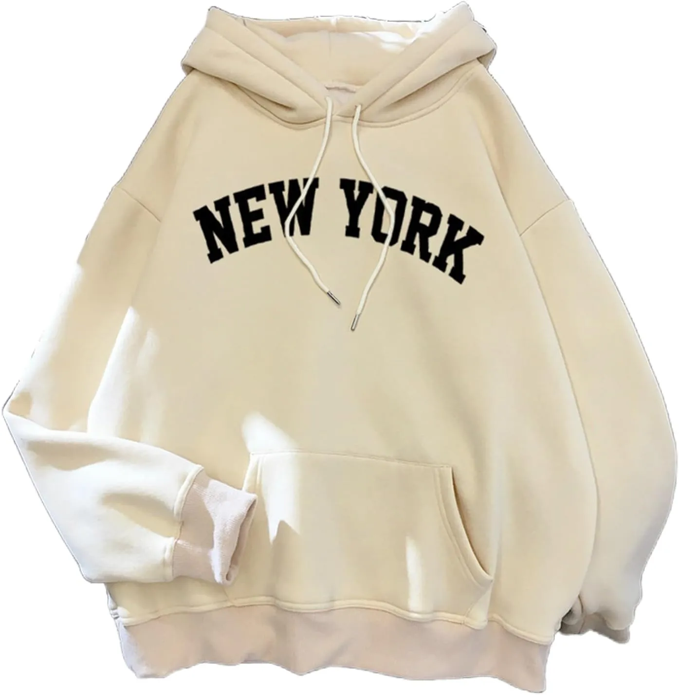 Wankang Graphic Hoodies for Men Women Unisex New York Print Hooded Sweatshirt Pullover Crewneck Sweaters Stylish Fall Tops