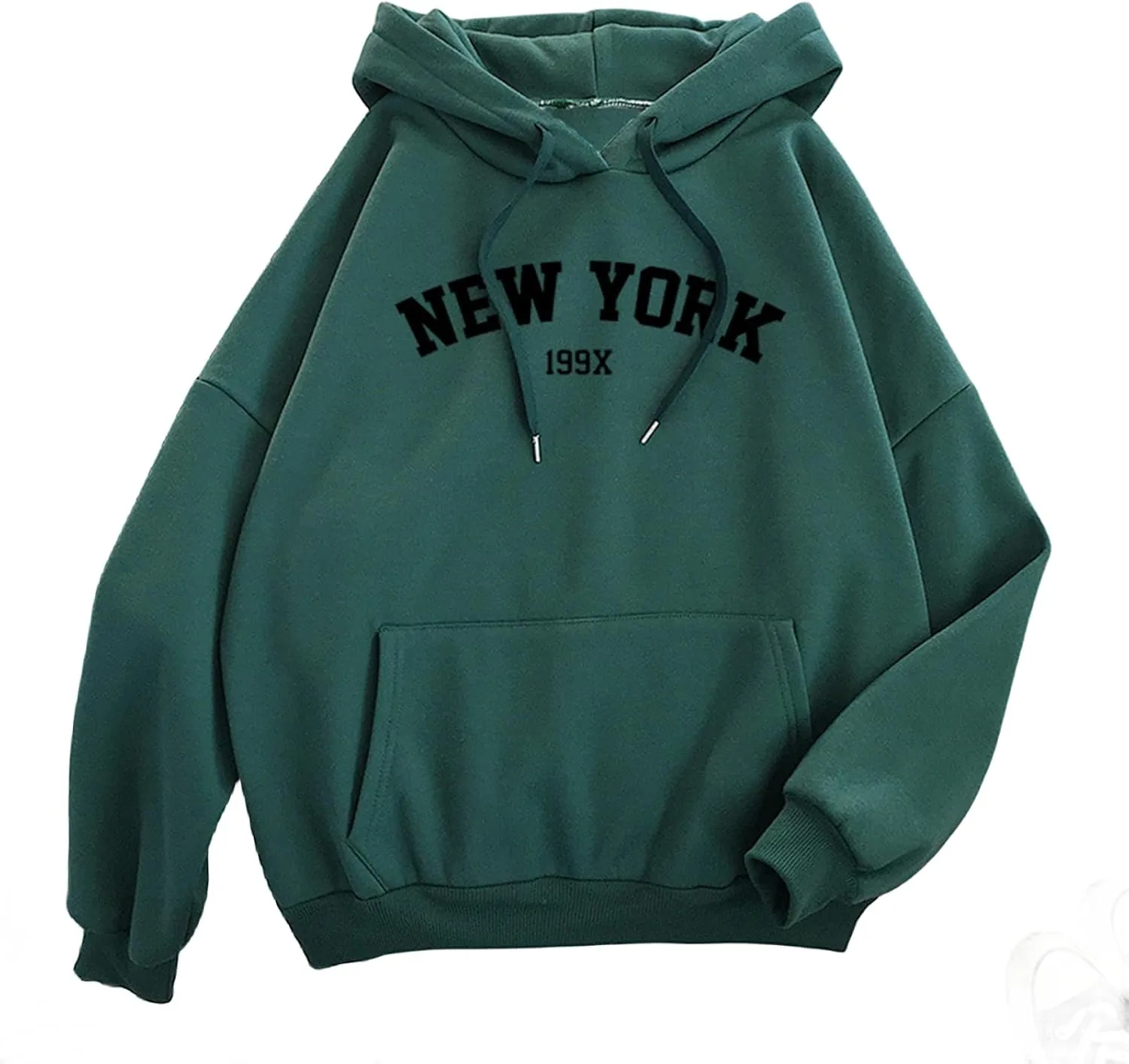 Wankang Graphic Hoodies for Men Women Unisex New York Print Hooded Sweatshirt Pullover Crewneck Sweaters Stylish Fall Tops