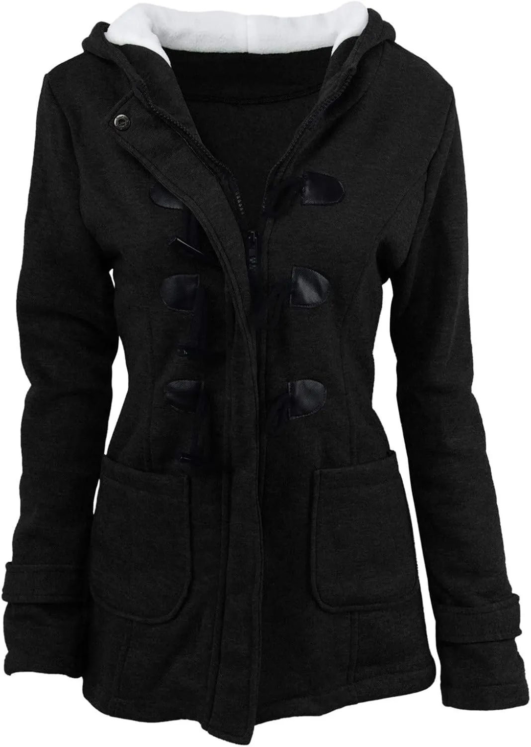 Women 2024 Winter Coat Plus Size Thicken Warm Wool Blend Windbreaker Jackets Fashion Fleece Lined Trench Coat Overcoats