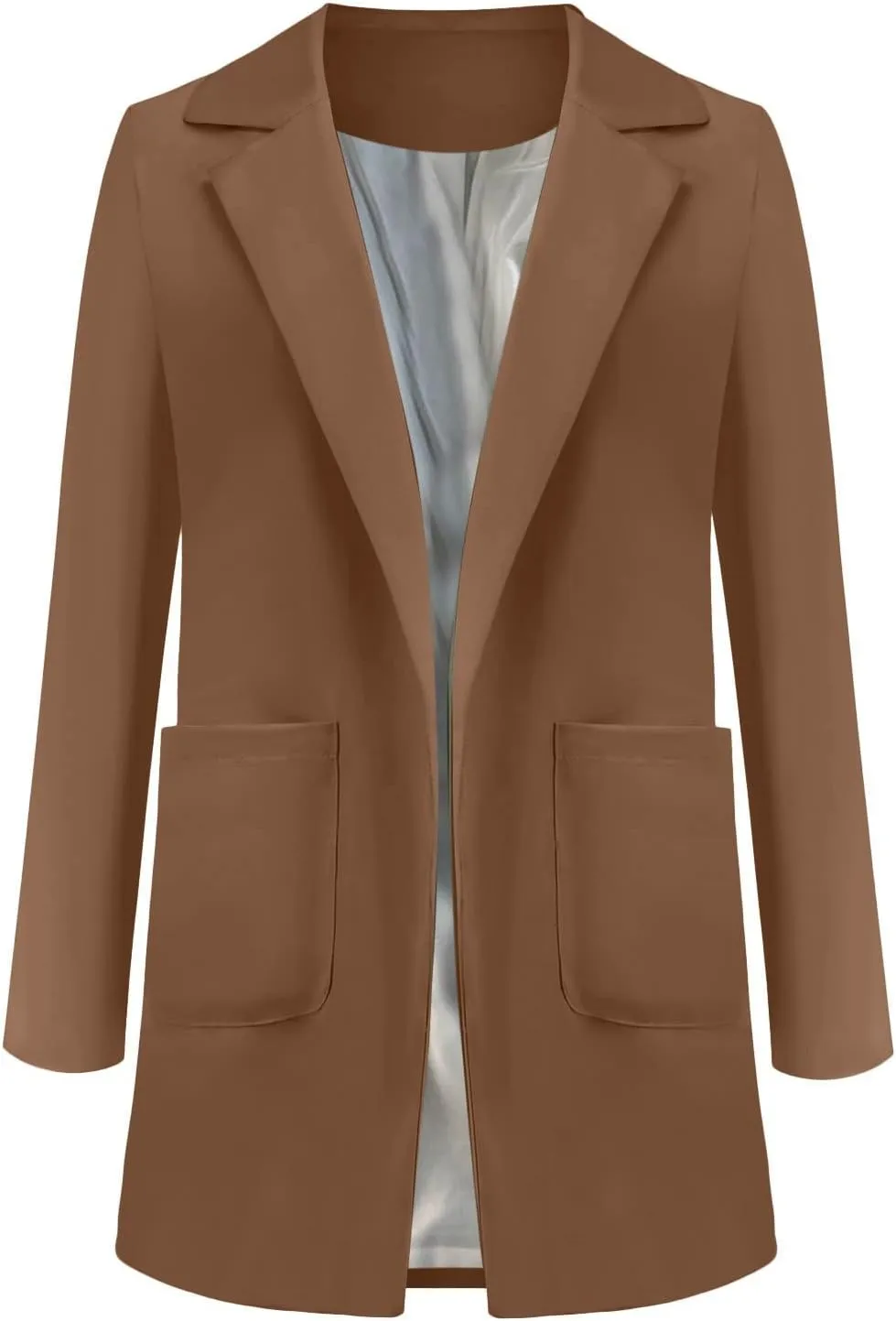 Women Blazers Windproof Coat Trench Coat Autumn Spring Coat Blouse Jacket Turndown Collar Long Sleeve Outwear