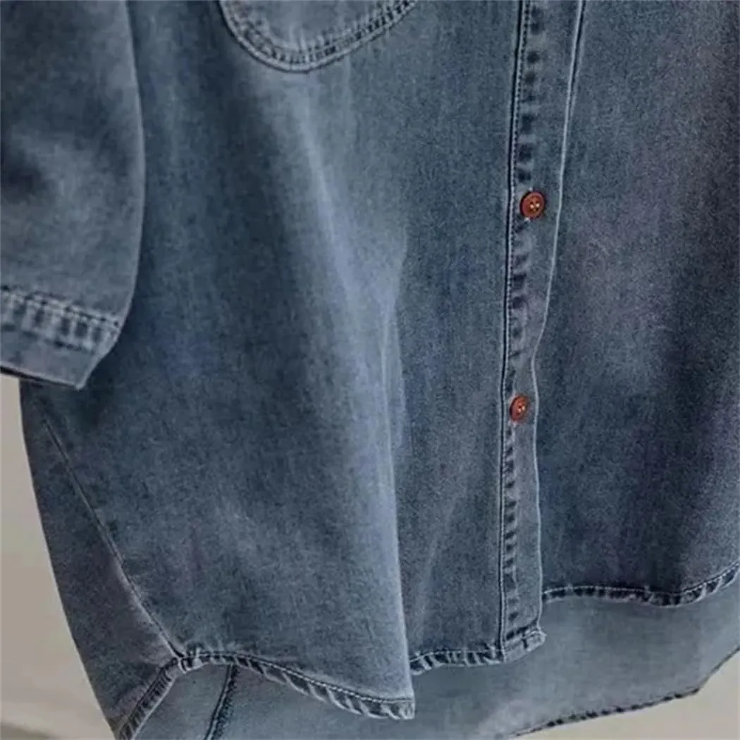 Women Summer Denim Jacket Fashion Short Sleeved Street Sportswear Cowboy Coat Ladies Tops