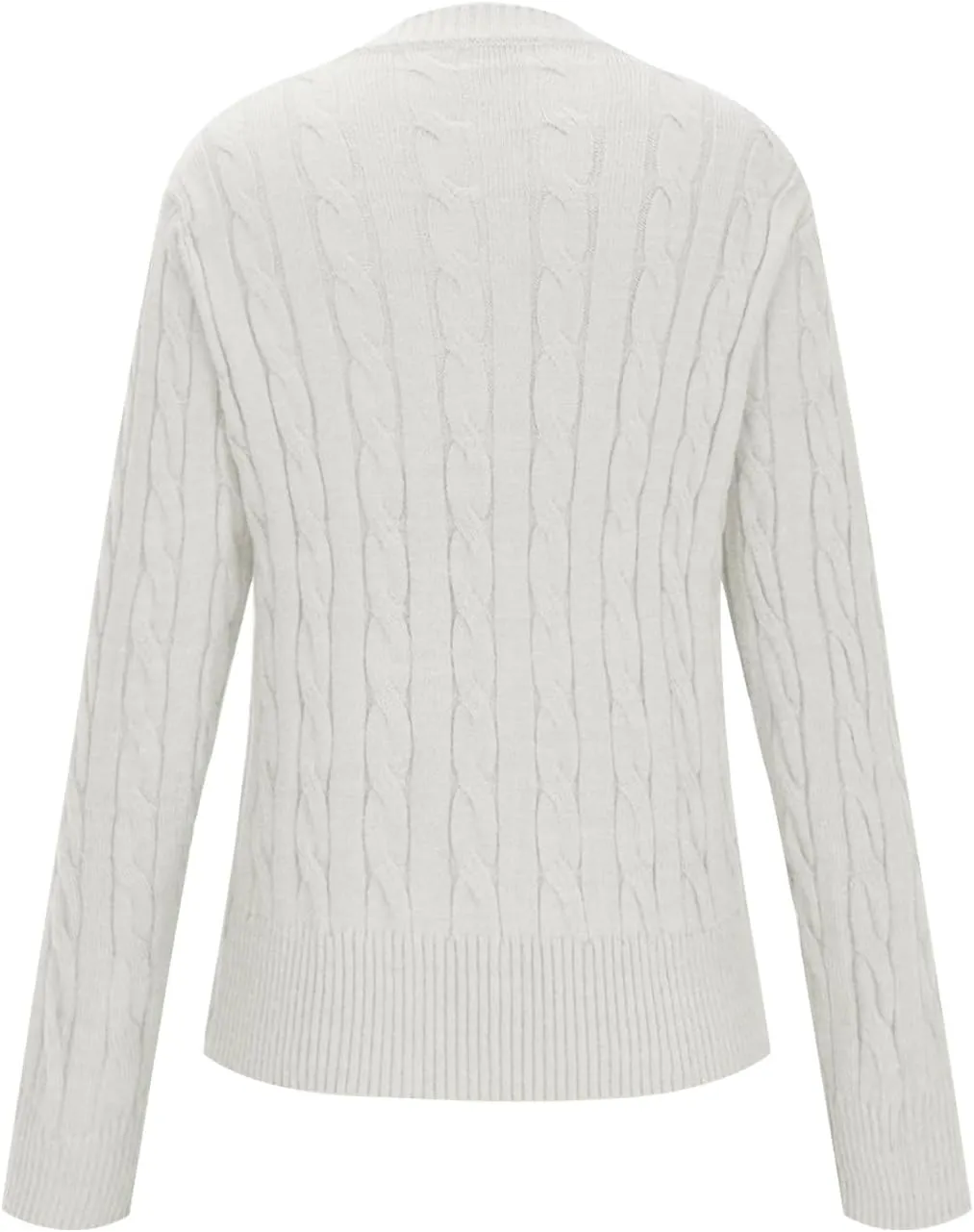 Womens Cardigan Crewneck Sweaters Cable Knit Sweater 2024 Fall Button Down Open Front Casual Loose Outerwear Coats