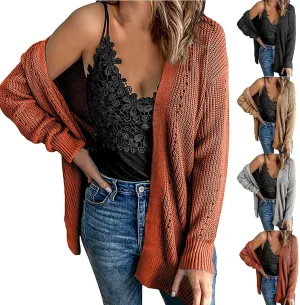 Womens Casual Cardigans Open Front Chunky Knit Cardigan Long Sleeve Oversized Sweaters Outwear Coat Ladies Clothes
