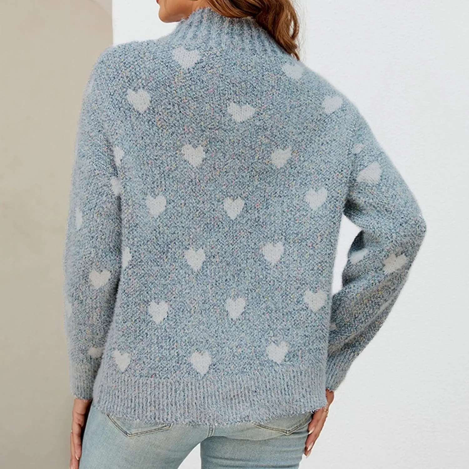 Womens Fashion Crewneck Sweaters Casual Long Sleeve Knit Cable Chunky Sweaters Loose Cozy Fashion Tops Fall Outfits