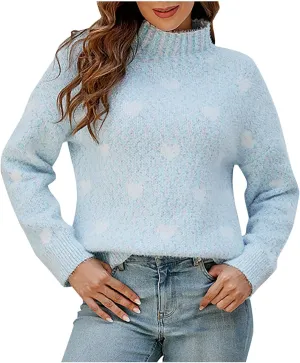 Womens Fashion Crewneck Sweaters Casual Long Sleeve Knit Cable Chunky Sweaters Loose Cozy Fashion Tops Fall Outfits