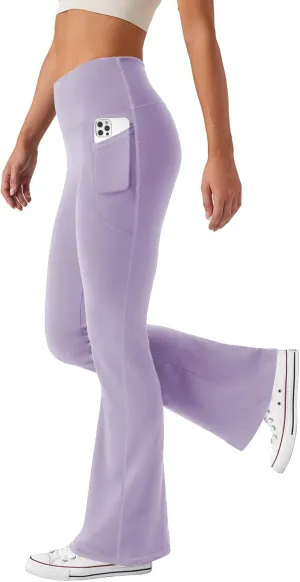 Women's Flare Yoga Pants with Pockets High Waist Casual Bell Bottom Bootcut Leggings