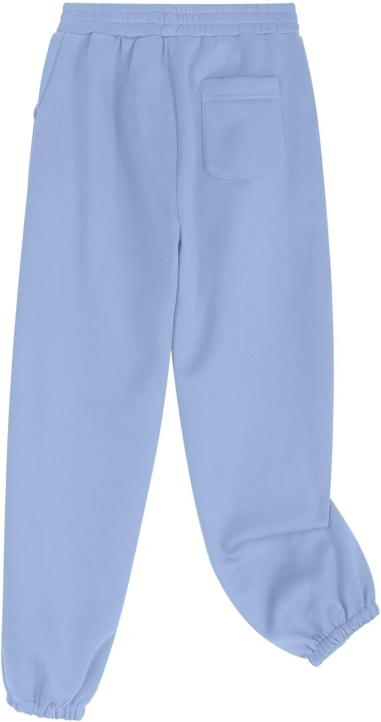 Womens Fleece 2 Piece Outfits Cropped Pullover Sweatshirt and Joggers Pants Set Long Sleeve Tracksuit Sweatsuit