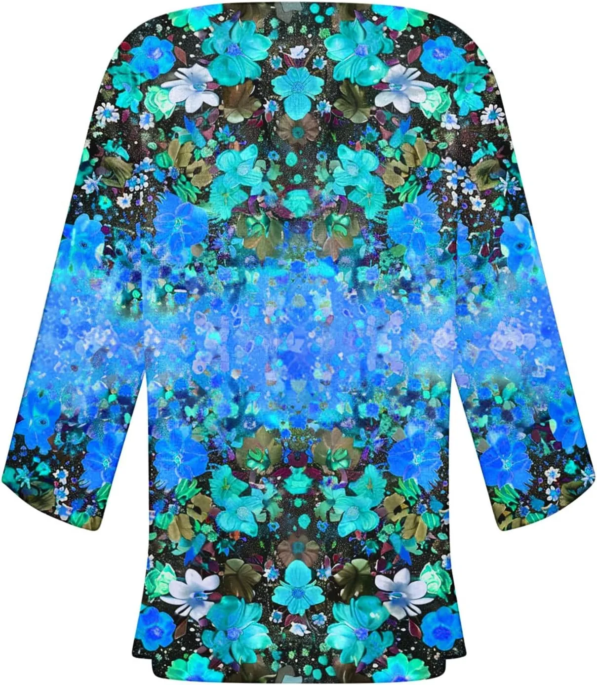 Women's Kimono Cardigan Floral Print Beach Cover Ups 3/4 Sleeve Boho Casual Open Front Tops Hawaii Vacation Outfits