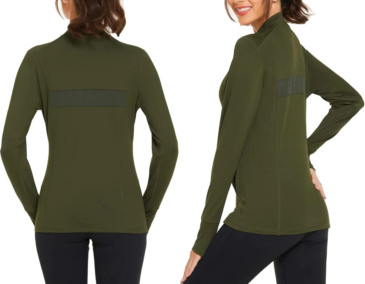 Women's Track Jacket Breathable Running Jacket Zip Up Sportswear Slim Fit Workout Tops