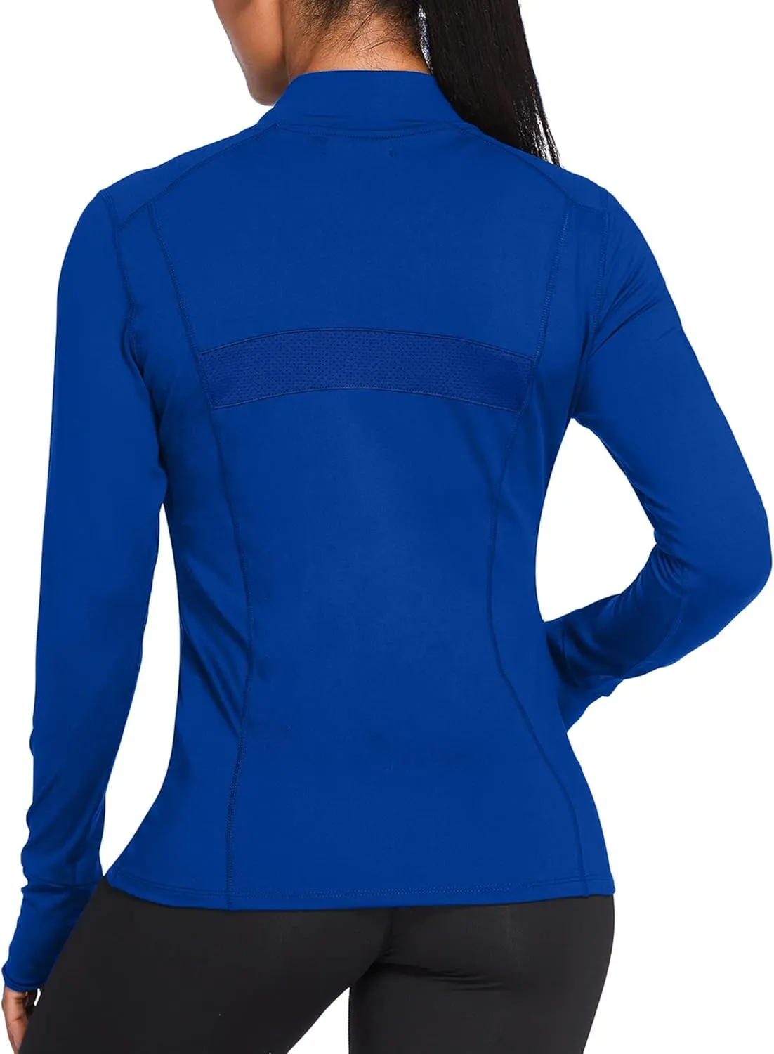 Women's Track Jacket Breathable Running Jacket Zip Up Sportswear Slim Fit Workout Tops