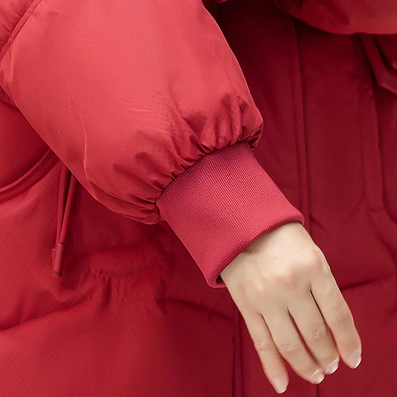 Women's Windproof Quilted Puffer Jackets Winter Warm Padded Down Coats Plus Size Drawstring Hooded Jacket with Pocket