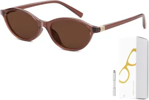 Y2K Oval Sunglasses for Women Retro Vintage Cat Eye Trendy Rave Lightweight 90s Sunnies