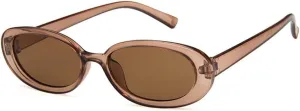 ZIFENGXUAN-Pink Retro Sunglasses Oval Sunglasses Women Retro Vintage Ladies Cat Eye Pink Cycling Sun Glasses UV400