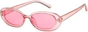 ZIFENGXUAN-Pink Retro Sunglasses Oval Sunglasses Women Retro Vintage Ladies Cat Eye Pink Cycling Sun Glasses UV400