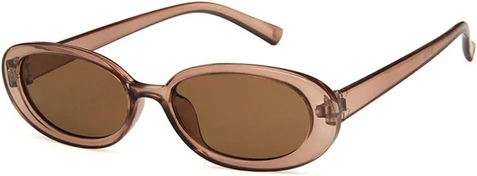 ZIFENGXUAN-Pink Retro Sunglasses Oval Sunglasses Women Retro Vintage Ladies Cat Eye Pink Cycling Sun Glasses UV400