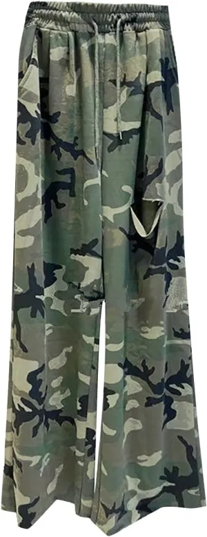 ZYXTIM Womens Casual Camo Cargo Pants Multi-Pocket Stretch Flat-Front Outdoor Military Combat Tactial Hiking Hunting Pants